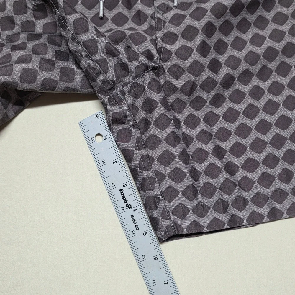 Original Penguin Men Brown Geometric Graphics Swim Trunks Size 30 Board Shorts